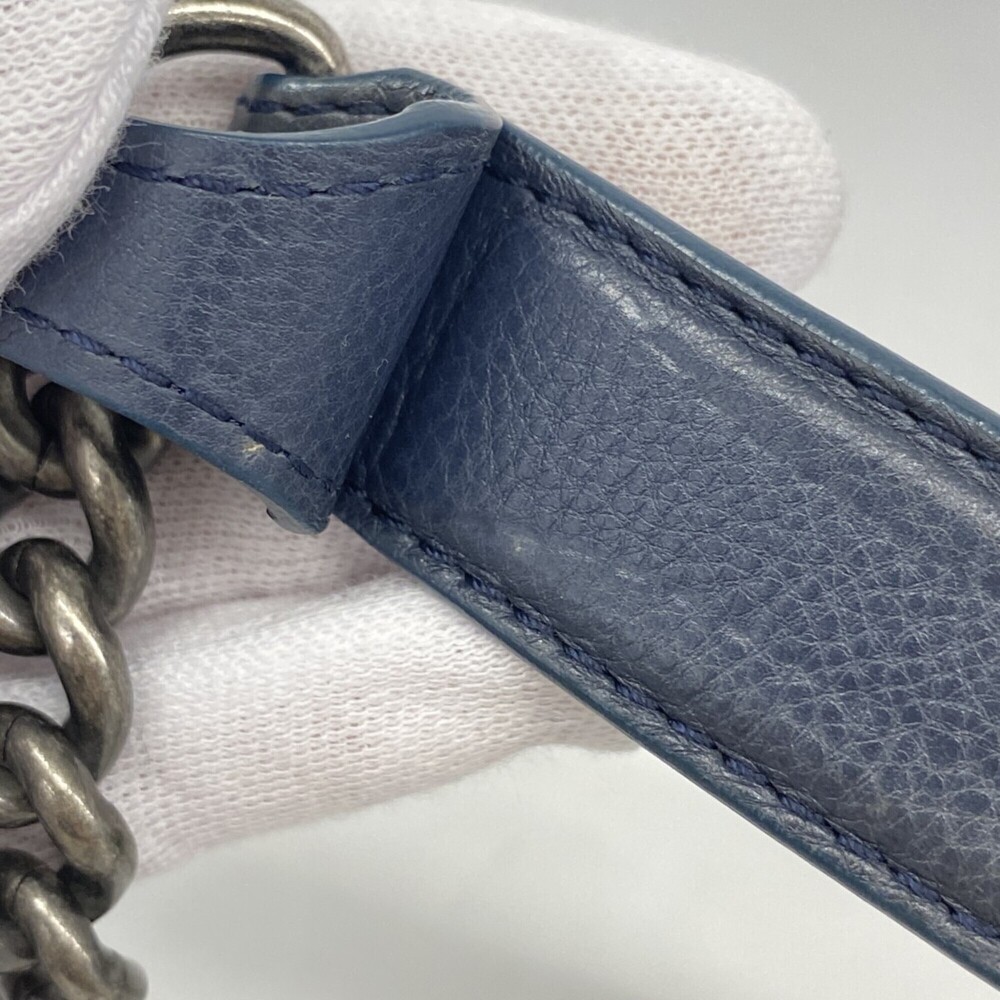 CHANEL Blue Caviar Leather Shoulder Bag - Picture 10 of 14